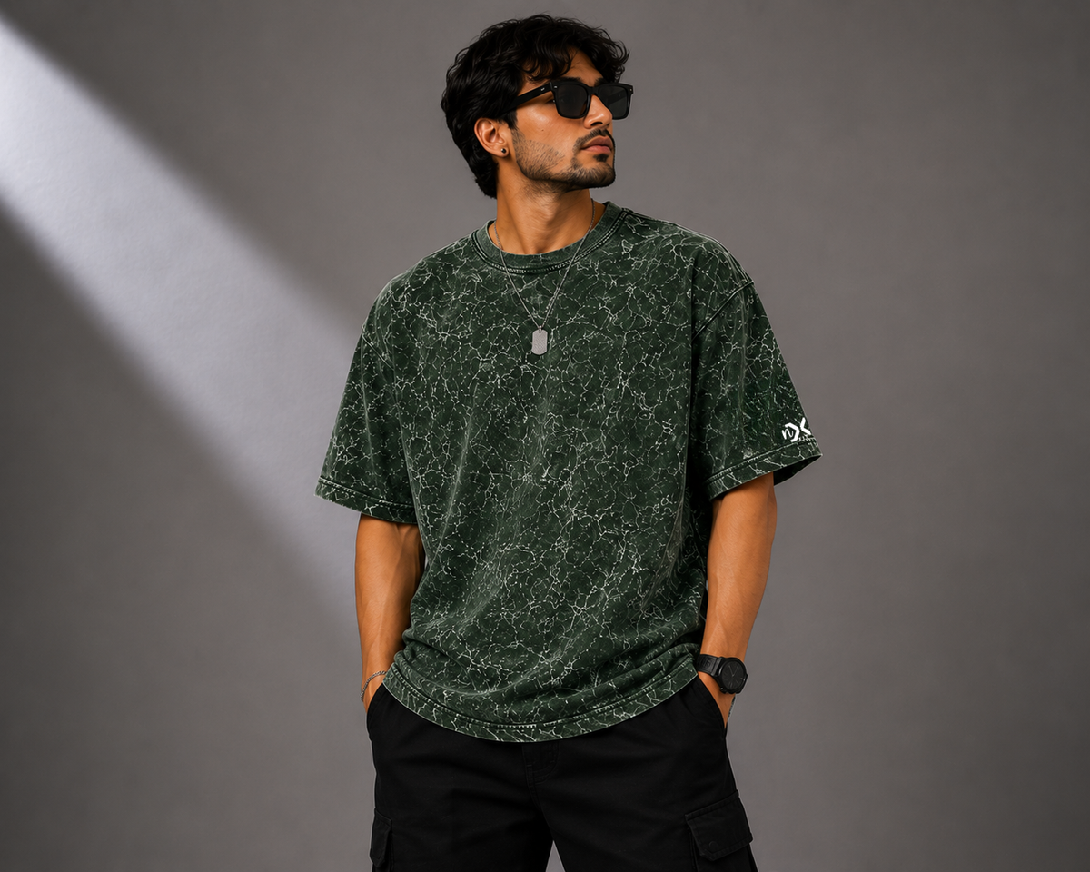 The Vintage Vibe | Acid Wash in Bottle Green