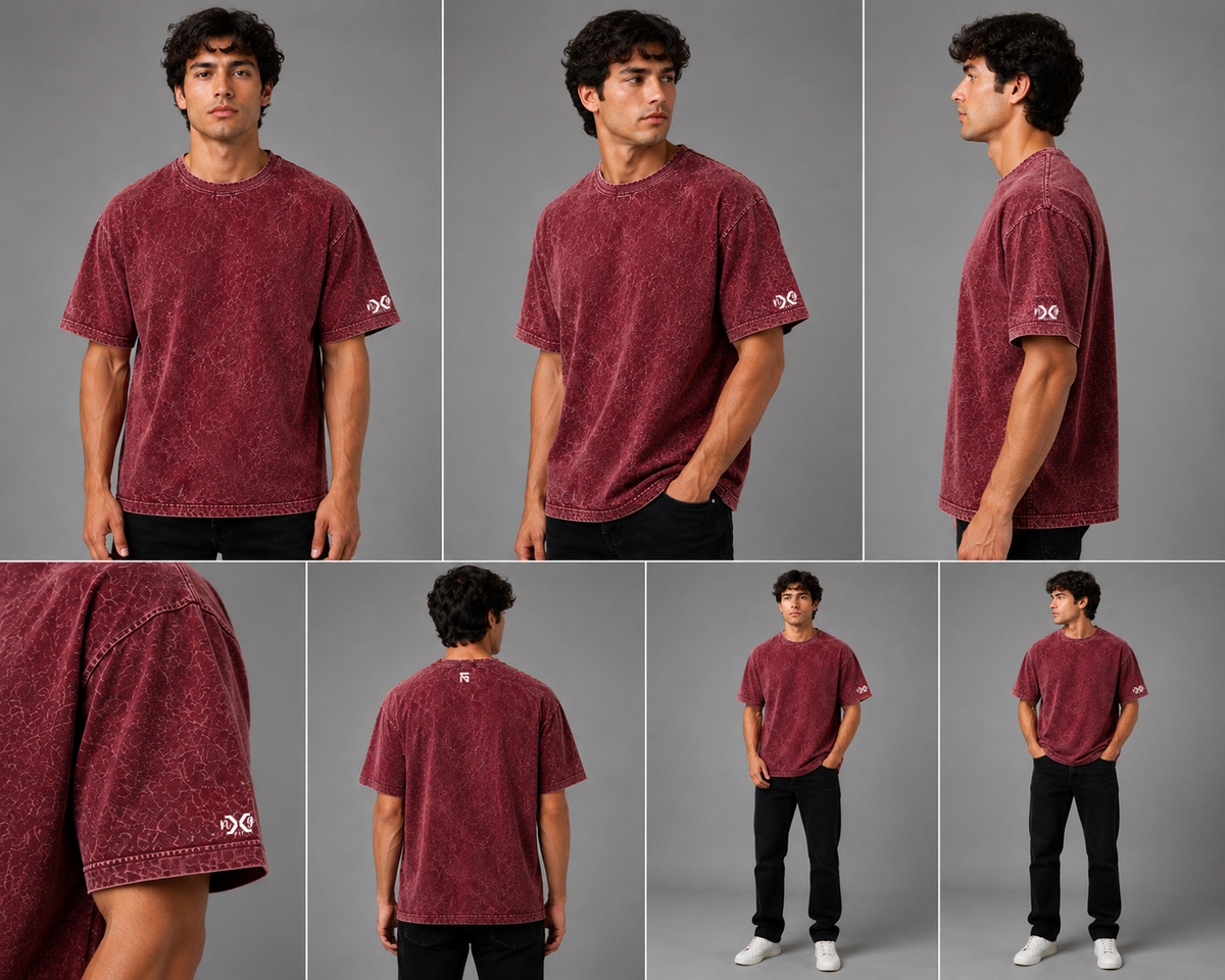Maroon Distressed | Acid Wash in Maroon