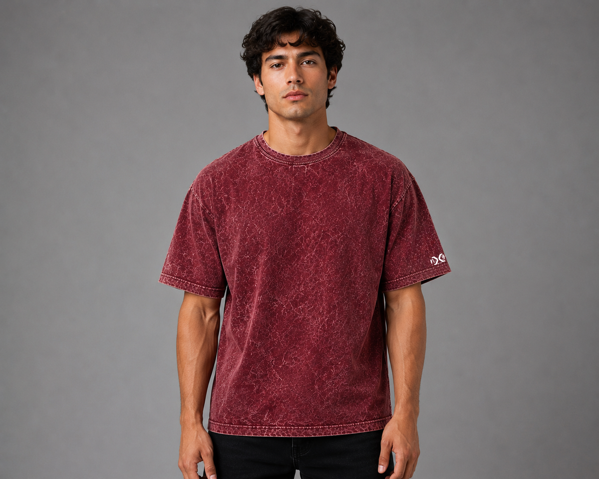 Maroon Distressed | Acid Wash in Maroon