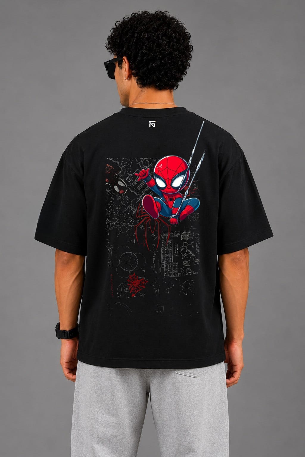 Web Slinger | Oversized Cotton in Jet Black