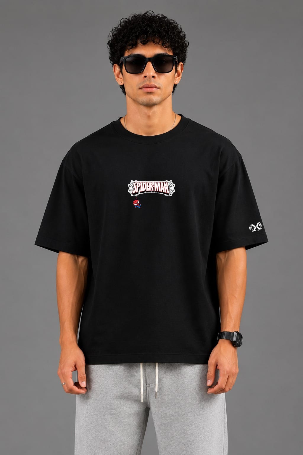Web Slinger | Oversized Cotton in Jet Black