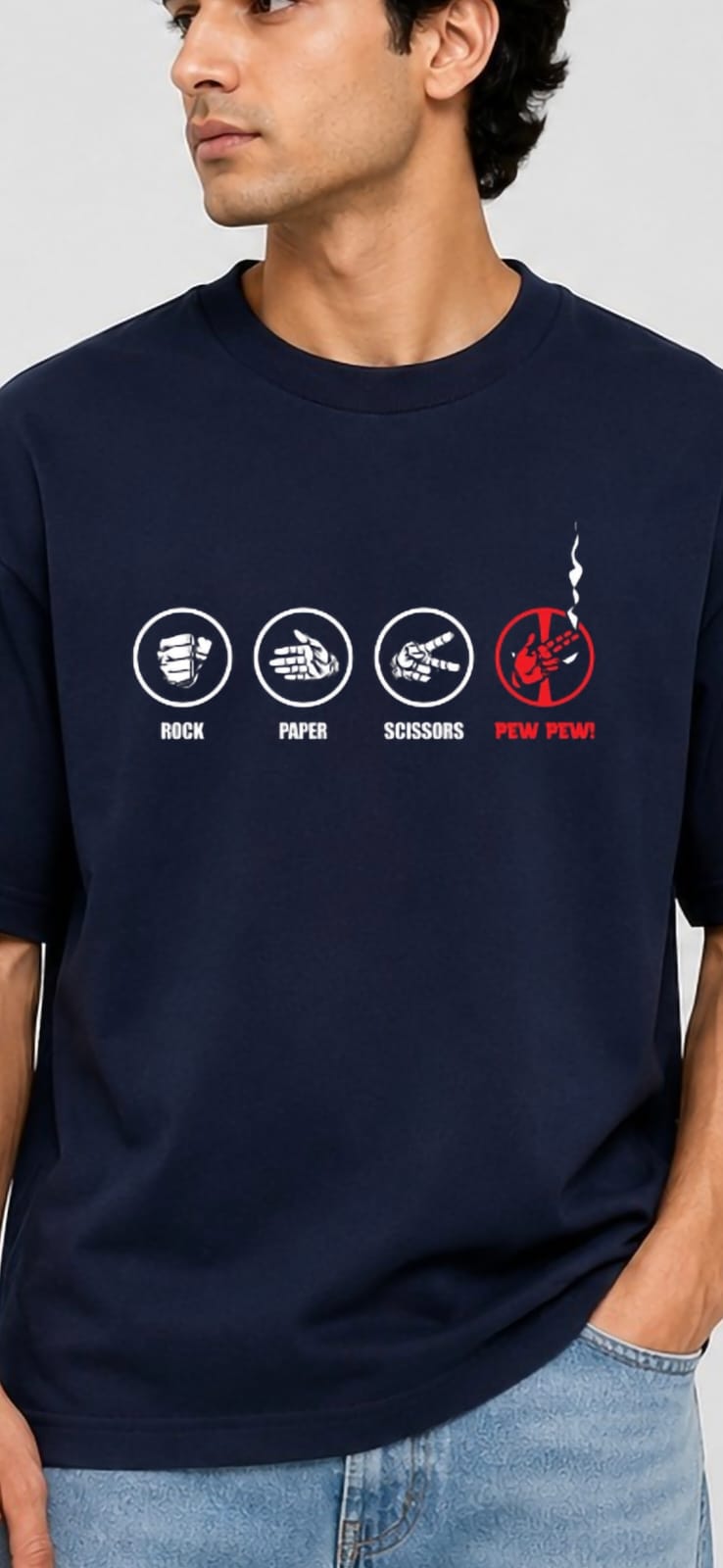 Pew Pew | Oversized Cotton in Deep Navy
