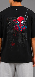 Web Slinger | Oversized Cotton in Jet Black