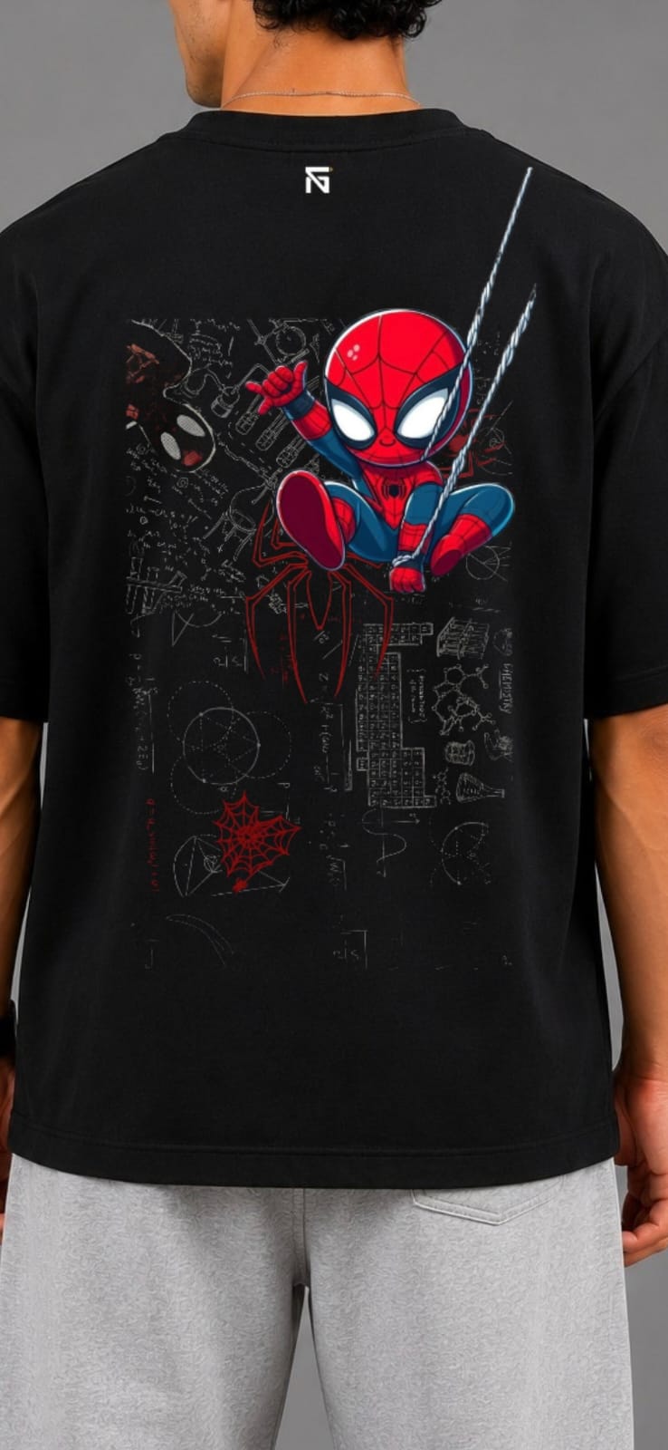 Web Slinger | Oversized Cotton in Jet Black